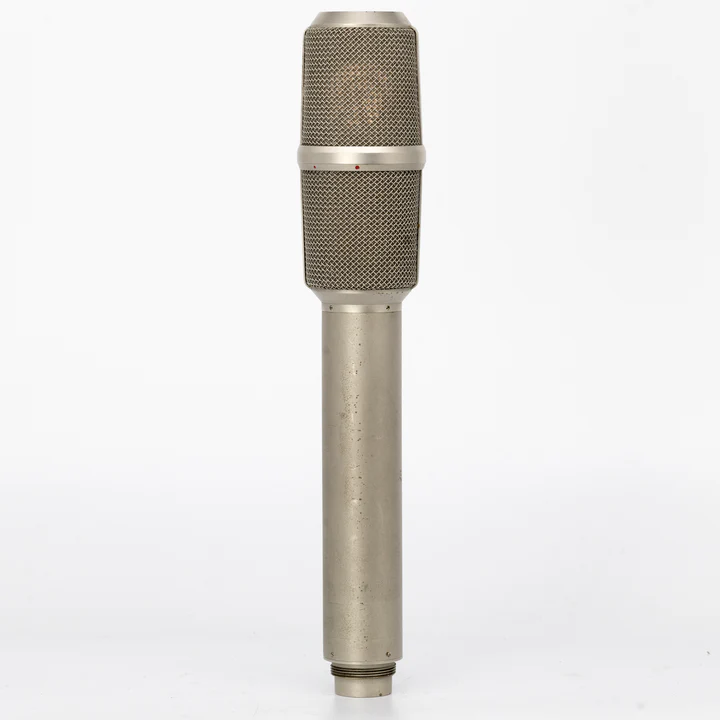 Rear view of Neumann SM69 tube microphone showing dual capsule housing