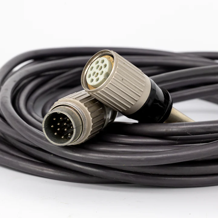Close-up of Neumann SM69 microphone multi-pin connector cable