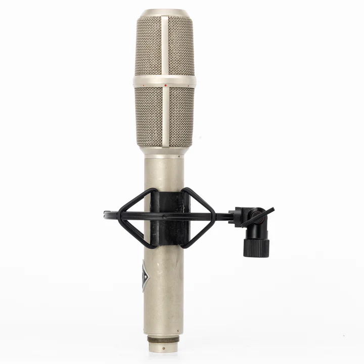 Neumann SM69 tube microphone mounted in a black shock mount